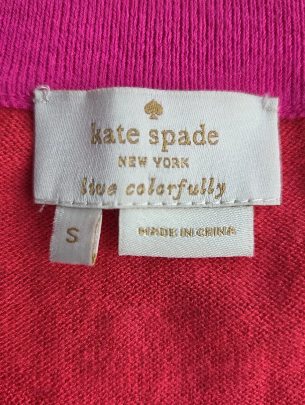 Kate Spade New York Coral & Hot Pink Button Front Cardigan Sweater Size S